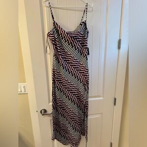 Express Black and Pink Geometric Maxi Dress